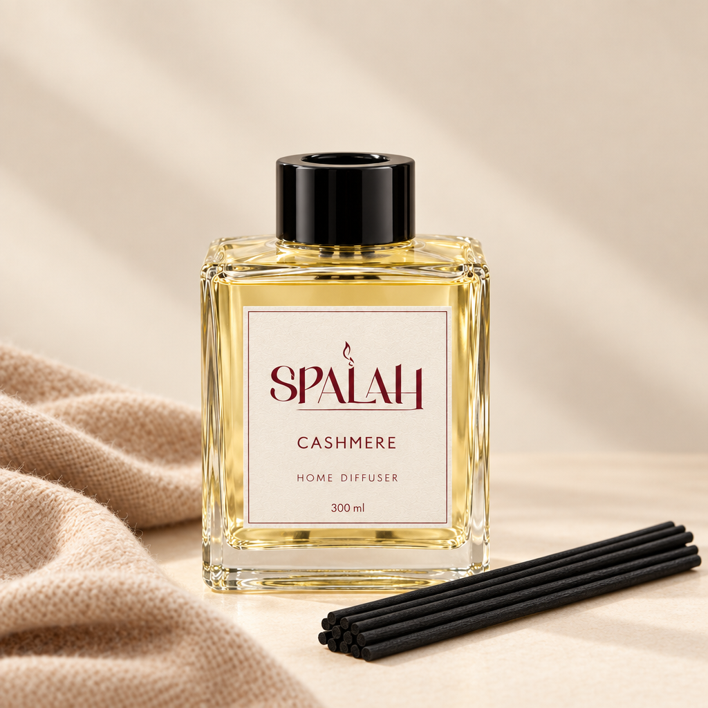 Spalah Cashmere diffuser with reeds alongside